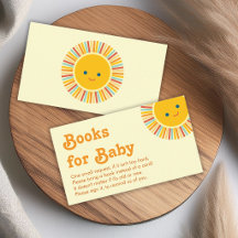 ベビーシャワーのためのSun Books かわいいオレンジのレトロフォント