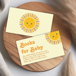 ベビーシャワーのためのSun Books かわいいオレンジのレトロフォント エンクロージャーカード
