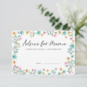 ベビーシャワーのアドバイスは|のカラフルな花を梳きます 招待状 (スタンド正面)