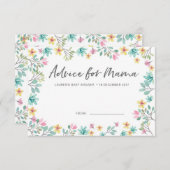 ベビーシャワーのアドバイスは|のカラフルな花を梳きます 招待状 (正面/裏面)