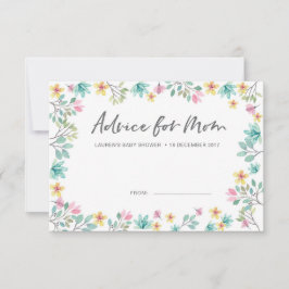 ベビーシャワーのアドバイスカード | カラフルなお花 招待状
