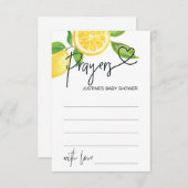 ベビーシャワーのウィッシュカードサマーレモンの祈りの言葉 エンクロージャーカード (正面/裏面)