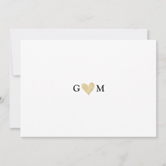 ベビーシャワーのエレガントな緑の草木および金ゴールドの招待 招待状 (裏面)