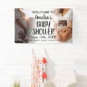 ベビーシャワーのカスタム2枚写真ウェルカム 横断幕 (インサイチュ)