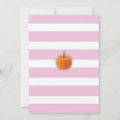 ベビーシャワーのカボチャピンクの女の子の収穫の招待状 招待状 (裏面)