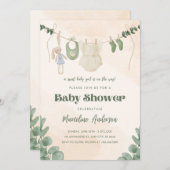 ベビーシャワーのカード 招待状 (正面/裏面)