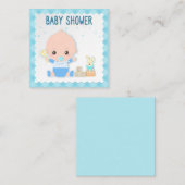 ベビーシャワーのカード、男の赤ちゃんおよびおもちゃ。 挨拶状 エンクロージャーカード (正面/裏面)