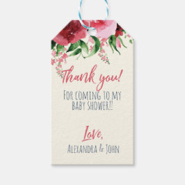 ベビーシャワーのギフトは花柄に付けます ギフトタグ