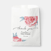 ベビーシャワーのギフトバッグ 水彩の芍薬 フェイバーバッグ (正面)