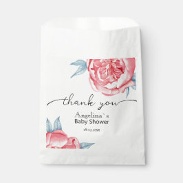ベビーシャワーのギフトバッグ 水彩の芍薬 フェイバーバッグ