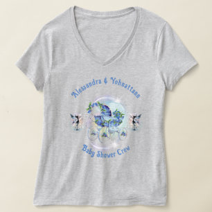 ベビーシャワーのクルー かわいいブルーベリーストーラー Tシャツ
