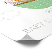 ベビーシャワーのゲストブックに指紋サファリグリーン ポスター (角)
