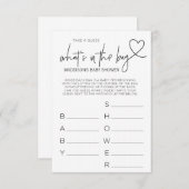 ベビーシャワーのゲームはあるものがバッグのゲームカードに推測します エンクロージャーカード (正面/裏面)