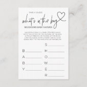 ベビーシャワーのゲームはあるものがバッグのゲームカードに推測します エンクロージャーカード (正面)