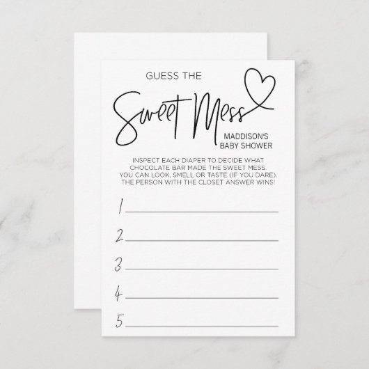 ベビーシャワーのゲームはこの混乱のゲームカードを推測します エンクロージャーカード (正面/裏面)