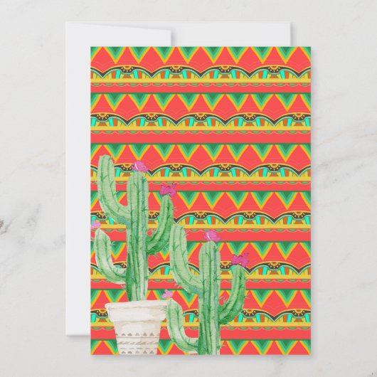 ベビーシャワーのサボテンの招待状のタコスの一続きのベビー 招待状 (裏面)