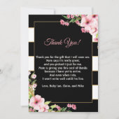 ベビーシャワーのサンキューカードのノートのピンクによっては黒が開花します サンキューカード (正面)