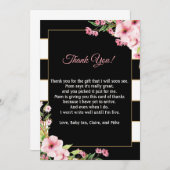 ベビーシャワーのサンキューカードのノートのピンクによっては黒が開花します サンキューカード (正面/裏面)