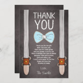 ベビーシャワーのサンキューカードの小さい人の男の子のベビー サンキューカード (正面/裏面)