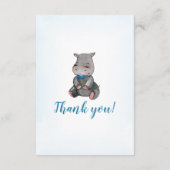 ベビーシャワーのサンキューカード|の男の子|のカバ エンクロージャーカード (裏面)