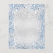 ベビーシャワーのシルバー フラワーブルー 予算 招待状 チラシ (裏面)