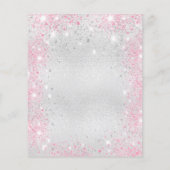 ベビーシャワーのシルバー フラワー ガール 予算 招待状 チラシ (裏面)