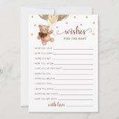 ベビーシャワーのテディベアのカードをお願い 招待状 (正面)