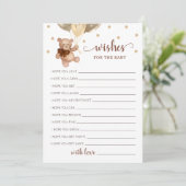 ベビーシャワーのテディベアのカードをお願い 招待状 (スタンド正面)