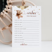 ベビーシャワーのテディベアのカードをお願い 招待状