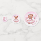 ベビーシャワーのテーブル紙吹雪テディベア。 コンフェッティ (正面)