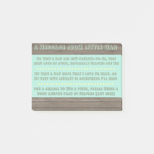 ベビーシャワーのノート ポストイット (正面)