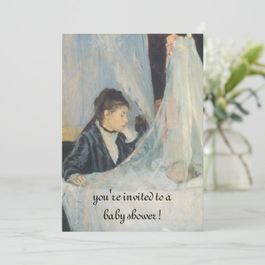 ベビーシャワーのバーザモリソットのエレガントゆりかごは 招待状 (スタンド正面)