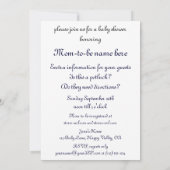 ベビーシャワーのバーザモリソットのエレガントゆりかごは 招待状 (裏面)