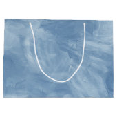 ベビーシャワーのパステル調の青いヴィンテージの小さい男の子 ラージペーパーバッグ (裏面)