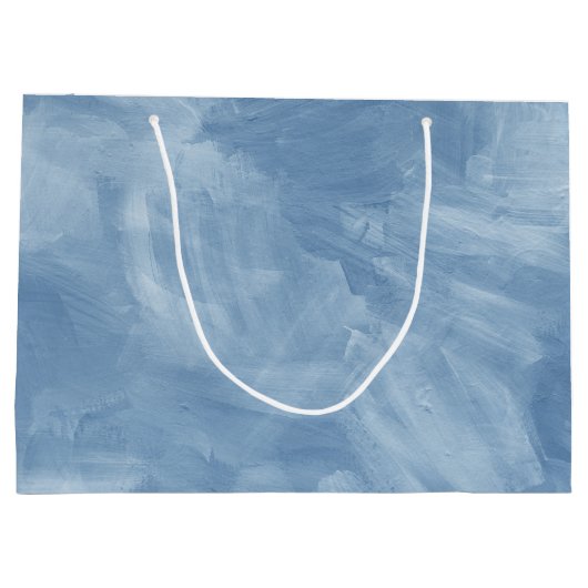 ベビーシャワーのパステル調の青いヴィンテージの小さい男の子 ラージペーパーバッグ (裏面)