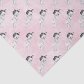 ベビーシャワーのパステル調ピンクのヴィンテージの小さな女の子 薄葉紙 (詳細)