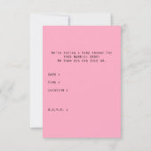 ベビーシャワーのパスポート 招待状 (裏面)