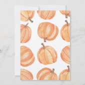 ベビーシャワーのパーティーの素朴な水彩画のカボチャ秋 招待状 (裏面)