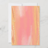 ベビーシャワーのピンクと桃の花園で咲く花 招待状 (裏面)