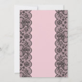 ベビーシャワーのピンクのグリッターの弓は女の子の招待を結び付けます 招待状 (裏面)