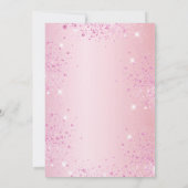 ベビーシャワーのピンクのラメ風船 女の子 招待状 (裏面)