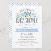 ベビーシャワーのブランチの青|のベビーシャワーの招待状 招待状 (正面/裏面)