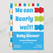 ベビーシャワーのブルーグミー 招待状 (正面/裏面)