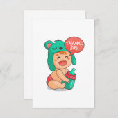 ベビーシャワーのママ鳥 サンキューカード (正面/裏面)