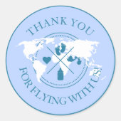 ベビーシャワーのミニマリストに感謝モダン ラウンドシール (正面)