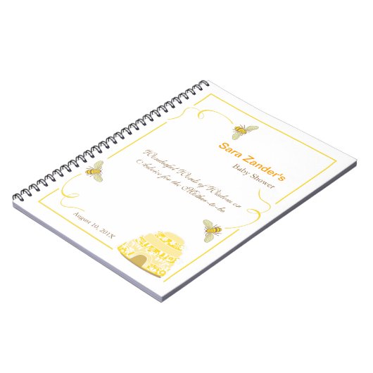 ベビーシャワーのメモ帳のまわりに|の助言の言葉 ノートブック (左側)