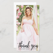 ベビーシャワーのモダンは写真カードL感謝していしています サンキューカード (正面/裏面)