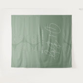 ベビーシャワーのモダン幾何学的セージエレガントグリーン タペストリー (正面(横))