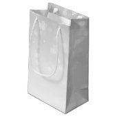 ベビーシャワーのモノグラムの銀の《写真》ぼけ味の輝きライト スモールペーパーバッグ (裏面アングル)