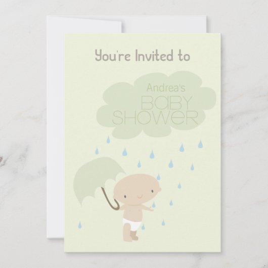ベビーシャワーのライム雨カスタムのパーティの招待状 招待状 (正面)